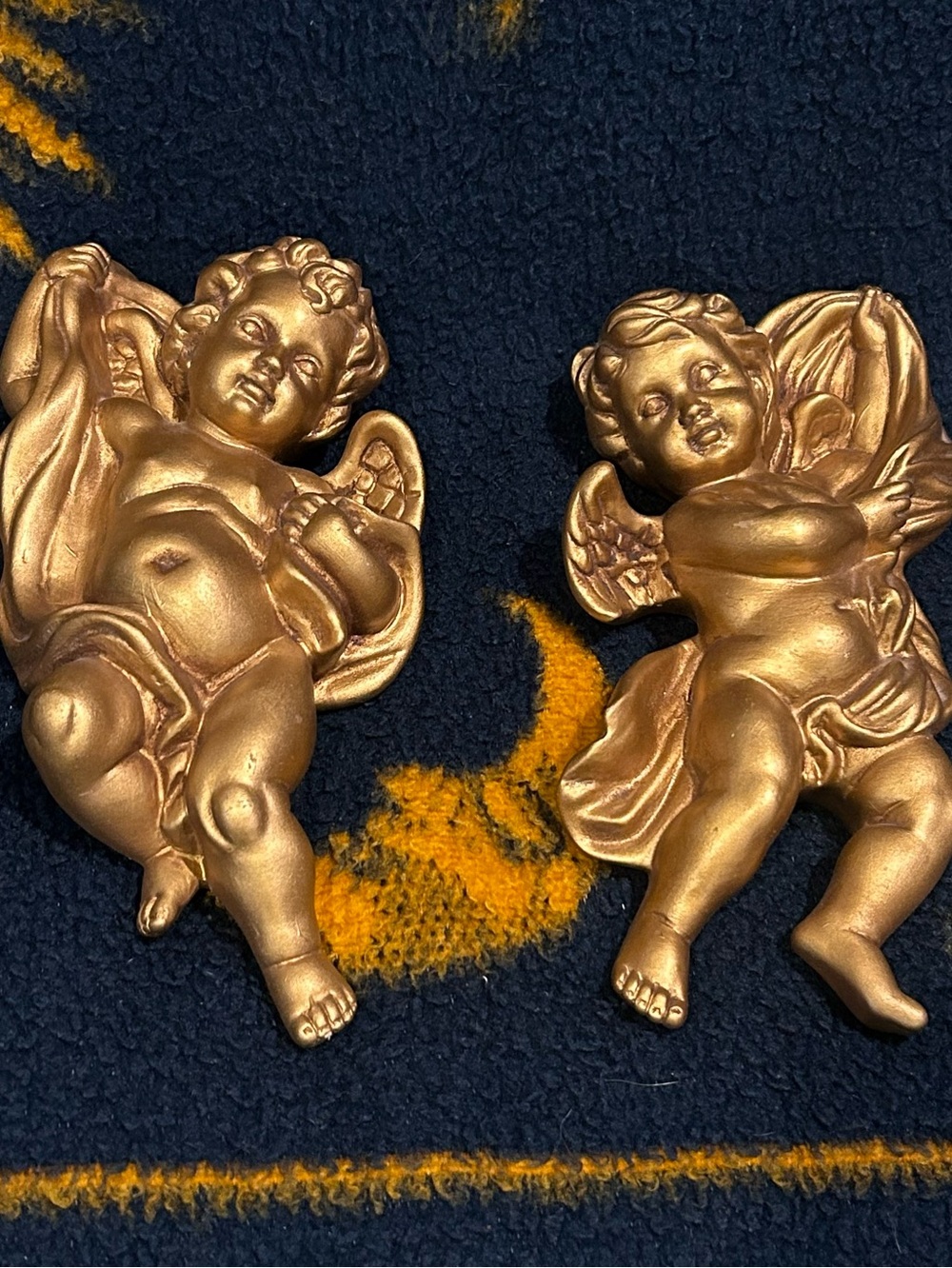 Vintage 90s Celestial Gold Cherubs Gallery Wall Decor HOMCO 1120 Whimsigoth
